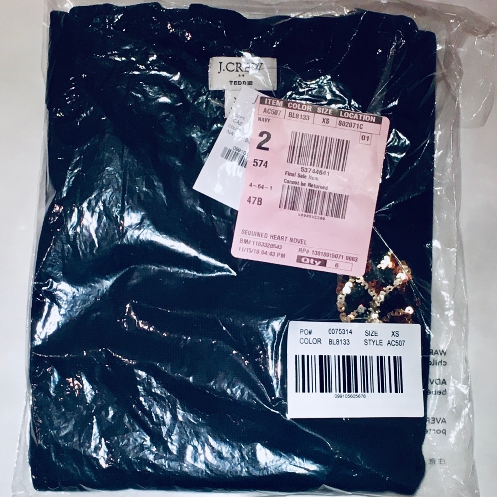 🆕 NWT 🐆 Sequined-heart leopard Teddie sweater - Picture 6 of 6